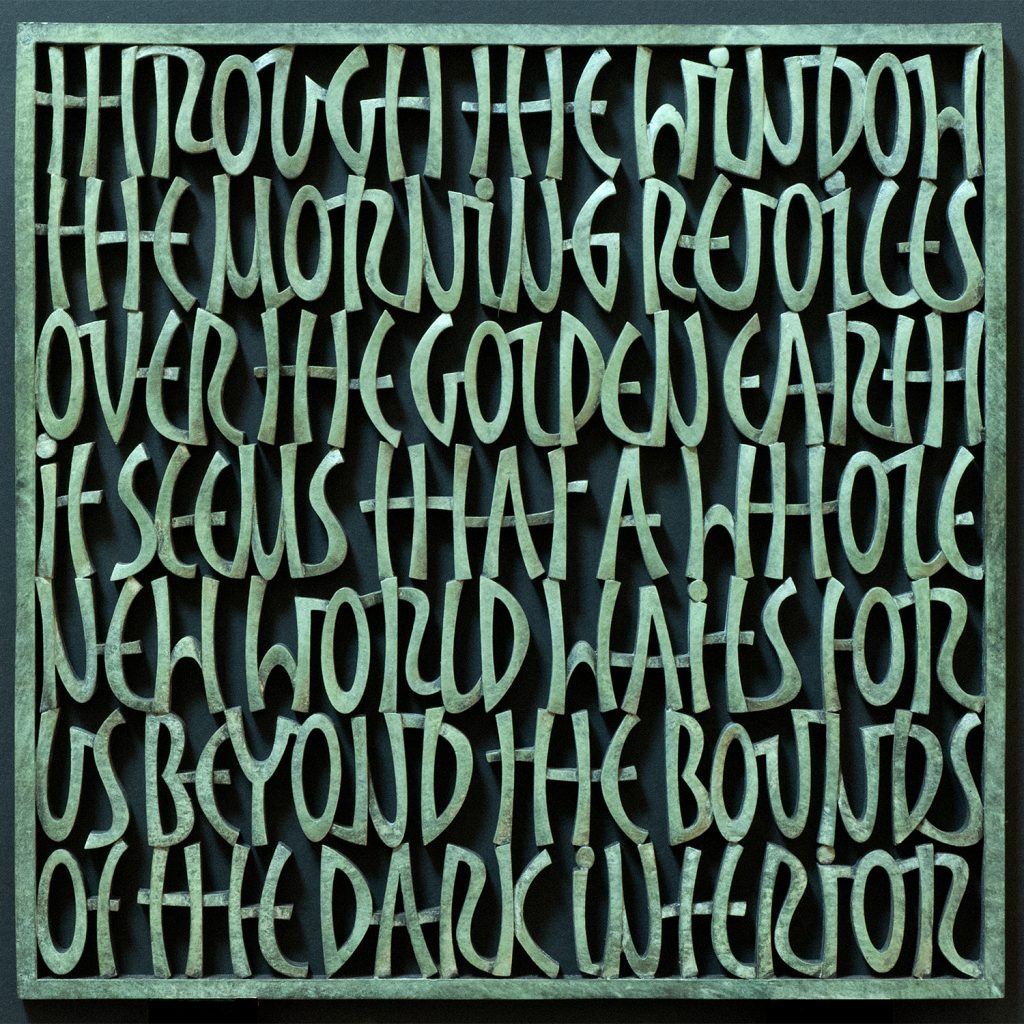 Robbie Schneider - Bronze lettering art - Lettering Sculptor