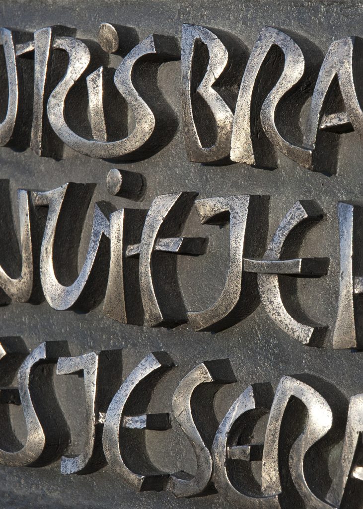 Sculpted letters in bronze – Robbie Schneider