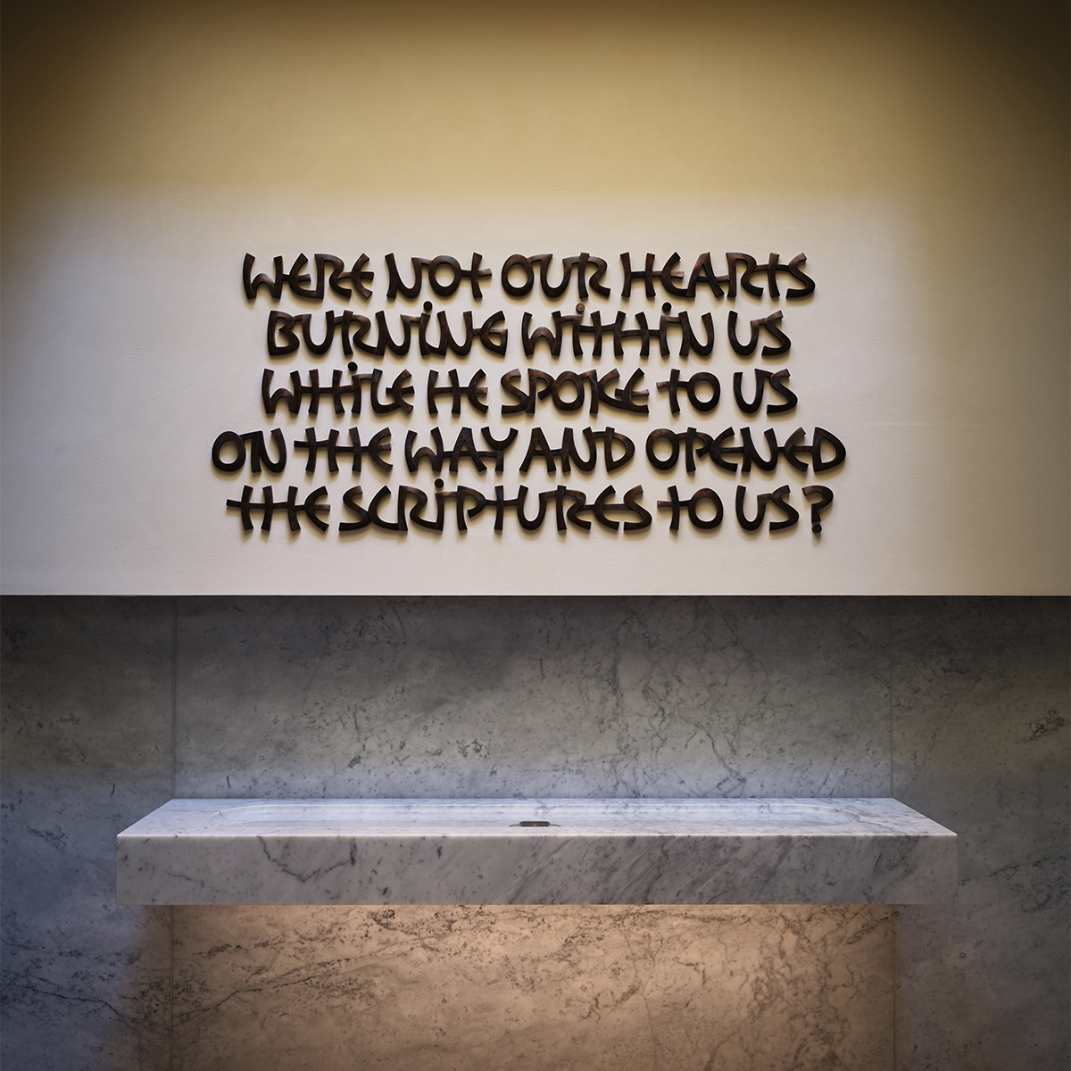 Robbie Schneider - text in bronze - sculptural - Seattle
